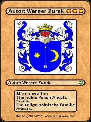 cover image of The noble Polish Ancuta family. Die adlige polnische Familie Ancuta.
